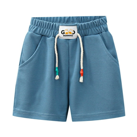 Children Shorts Boys Girls Drawstring Casual Summer Shorts Clothes Kids Elastic Pants Navy Kids Homewear 4 Years-5 Years