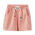 thumbnail image 1 of Children Shorts Boys Girls Drawstring Casual Summer Shorts Clothes Kids Elastic Pants Pink Playwear For Kids 5 Years-6 Years, 1 of 4