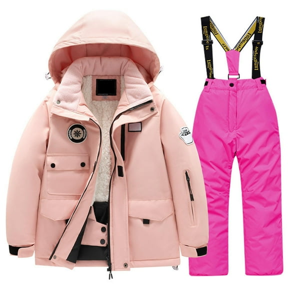 Children Ski Suit Multi Pocket Jacket And Pants Winter Windbroof Snowboarding Winter Warm Snow Suits Unisex Lovely Dailywear