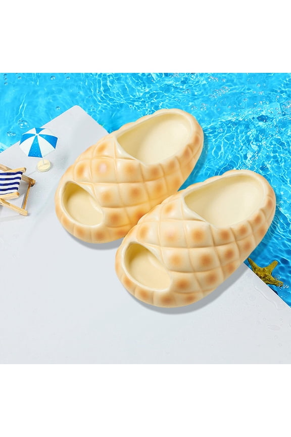 Children Slipper Funny Bread Slipper, Summer Soft Novelty Bread Loaf Slippers, Summer Home Shoes, for Outdoor Bedroom Household Girls Boys 19cm