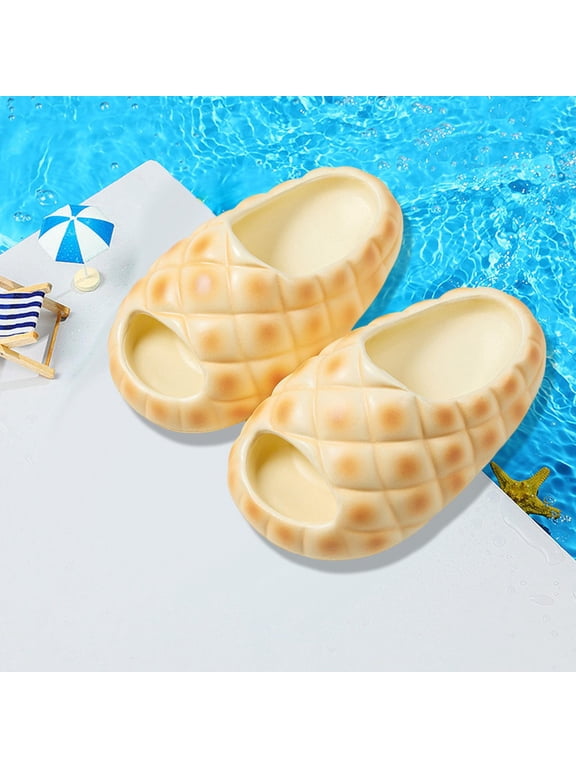 Children Slipper Funny Bread Slipper, Summer Soft Novelty Bread Loaf Slippers, Summer Home Shoes, for Outdoor Bedroom Household Girls Boys 19cm