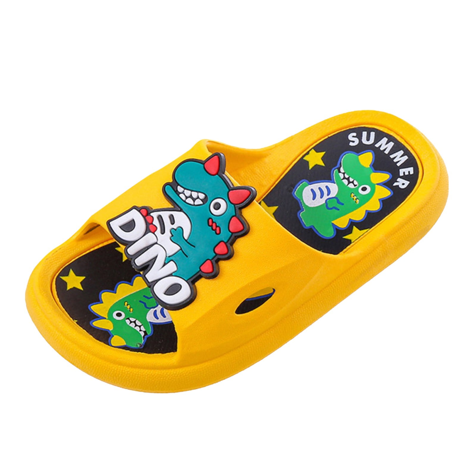 Children Slippers Summer Cute Tots Cartoon Little Dinosaur Boy Toddler Bath Slippers Bathroom ...