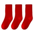 thumbnail image 1 of BJUTIR Children Socks Autumn And Winter Festive Double Pin Red Socks For Boys And Girls Baby Tube Socks New Year 3 Pairs Toddler Boy Girl Socks, 1 of 9