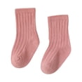 thumbnail image 1 of Children Socks Boys Girls Cotton Socks Double Needle Mid-Calf Baby Solid Color Socks Cute, 1 of 5