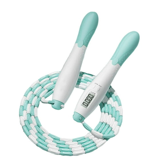 Children Soft Beaded Segment Jump Rope with Counters Durable AntiSlip Handle Green