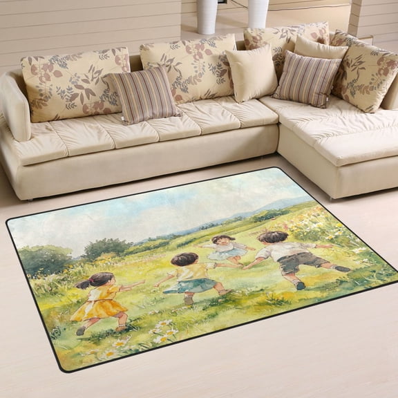 Children Soft Polyester Area Rug 31''x20'', Non Slip, Memory Foam, Water Absorbent