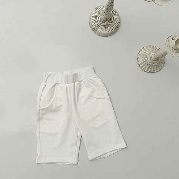 Children Solid Color Summer Pants Baby Boy Girl Loose Pockets Half Shorts Pants Leather Leggings For Girl Christmas Leggings Plus Size girls business casual outfits for work