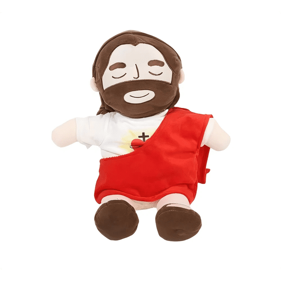 Children Soothing Jesus Plush Toy Breathing Jesus Comforting Stuffed Doll Snuggle Anxiety Relief Calming Rhythm Christmas Gifts