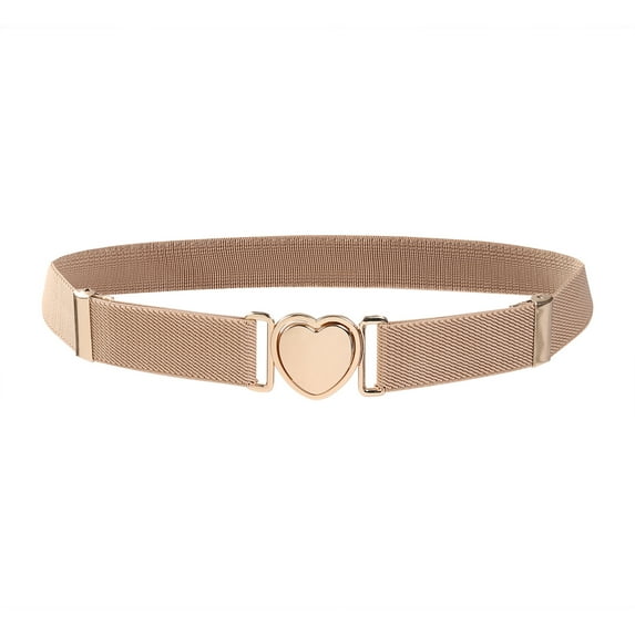 Children Stretch Belts Girls Adjustable Elastic Waist Belts with Heart Shape Buckle for Uniform Dress Pants