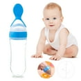 thumbnail image 1 of Children With Suction Cup Rice Paste Bottle Children Training Silicone Baby Bottle Spoon Auxiliary Food Bottle Can Stand/ Food Supplement Spoon Blue B, 1 of 9