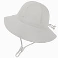 thumbnail image 1 of Children Summer Adjustable Fisherman Hat Babys Outdoor Sun Breathable Sunshade Beach Hat,3-12 Months,Light Gray Hat, 1 of 4