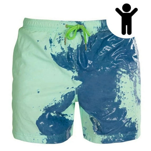 Children Summer Beach Shorts Kids Boys Temperature Sensitive Color Changing Swim Trunks Drawstring Quick Dry Water Sports Pants