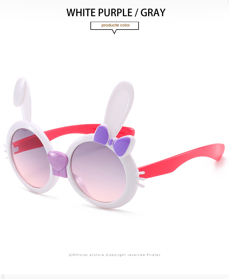 Children Sunglasses Girls Boys Cute Anti-UV Rabbit Ear Sunglasses Outdoor Beach Protective Sunglasses - image 1 of 6
