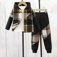 thumbnail image 1 of Children Sweatsuit Set 2 Piece Outfits for Kids Sweatshirt and Sweatpants Set Plaid Long Sleeve Pullover Sweatshirt Winter Outfits Set Clothes for Teen Girls 3T, 1 of 7