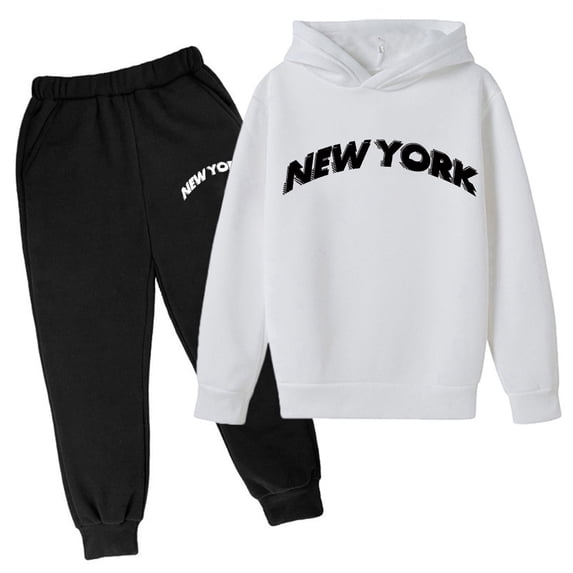 Children Sweatsuit Set 2PC Kids Outfits for Boys Relaxed Tracksuit Workout Sets Casual Letter Printed Long Sleeve Pullover Soft Sweatsuit Athletic Clothes Sets Girls Clothes 11-12 Years