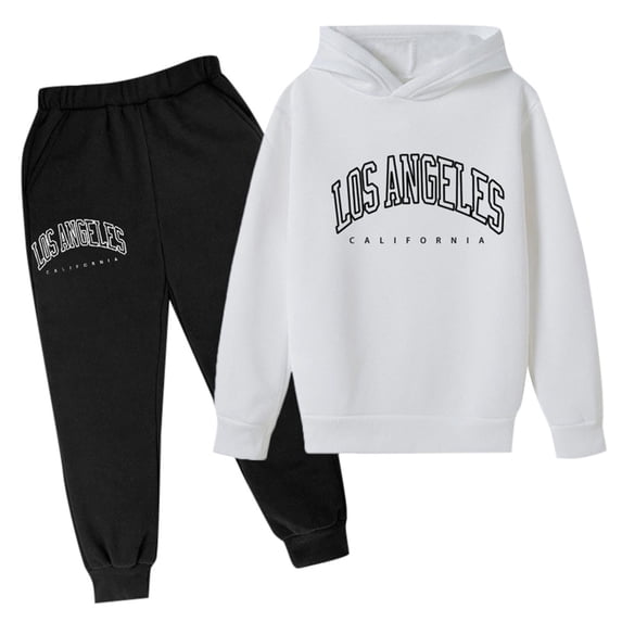 Children Sweatsuit Set 2PC Kids Outfits for Boys Relaxed Tracksuit Workout Sets Graphic Letter Printed Long Sleeve Pullover Soft Fall Outfits Set Toddler Girl Fall Clothes7-8Years