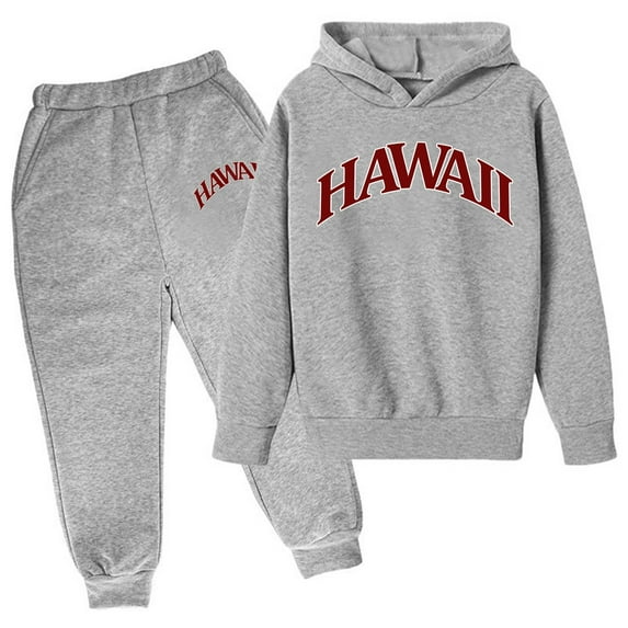 Children Sweatsuit Set Sweatshirt and Sweatpants Set 2 Piece Athletic Set for Boys Long Sleeve Pullover Soft Letter Printed for Big Boys and Girls 5-6 Years