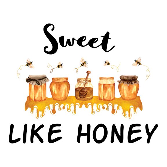 Children Sweet like honey Cute Quotes & Sayings Wall Decal Decoration Sweet Honey Jars Watercolor Art Wall Decal Lasts Years and Easily Removable - Size: 40 In(W) x 32 In(H)