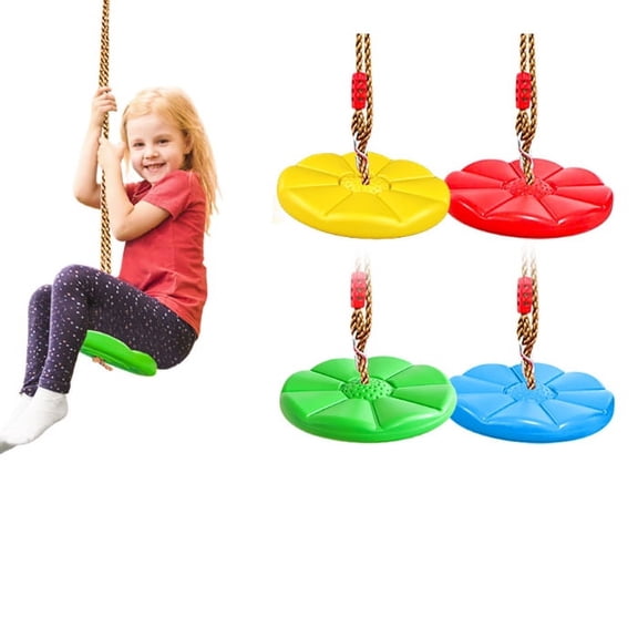 Children Swing Seat Swing,Climbing Rope with Platforms and Disc Swing Seat Set Playground Accessories (Blue)