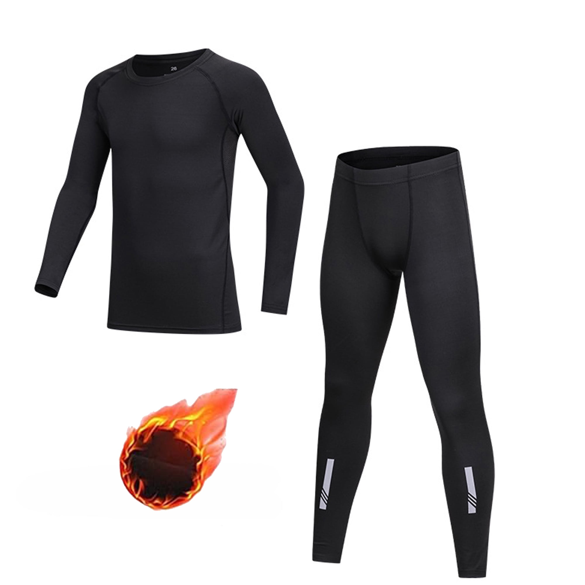 Children Thermal Underwear Set Winter Warm Thermo Underwear(Black24