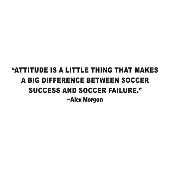 Children Thing That Makes A Big Difference Empowering Quote Wall Decal Decoration Attitude Is A Little Thing Soccer Player Sports Quotes Lasts Years and Easily Removable - Size: 30 In(W) x 6 In(H)