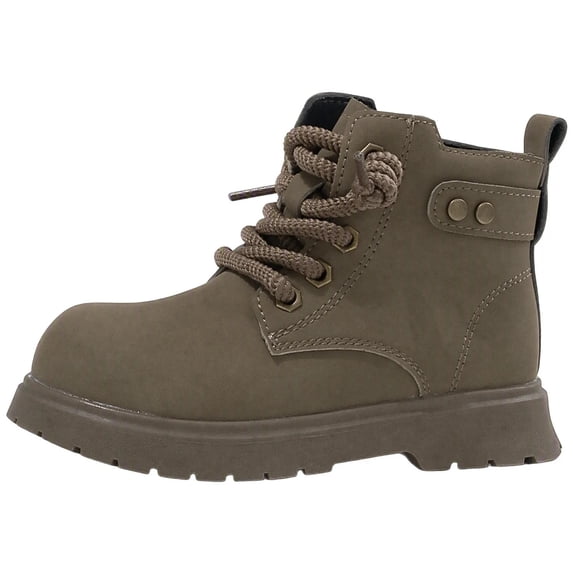 Children Tie Front Ankle Boots With Side Zipper Outdoor Fashion Boots ...