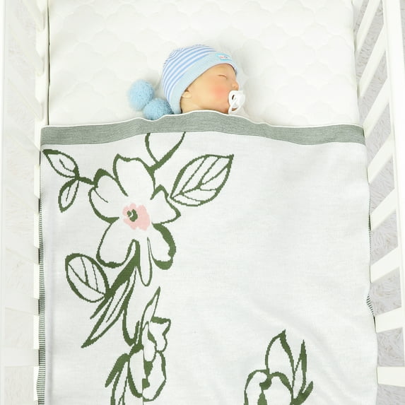Children Toddler Baby Fashion Plaid Knitted Blanket For Boys And Girls Quilt 90*70CM Cute Flowers Swaddling