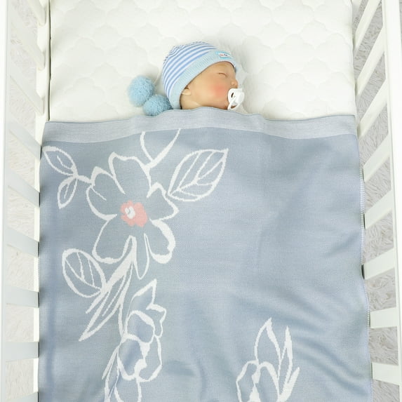 Children Toddler Baby Fashion Plaid Knitted Blanket For Boys And Girls Quilt 90*70CM Cute Flowers Swaddling