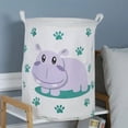 thumbnail image 1 of Children Toys Storage Basket Foldable Household Laundry Bag Cute Cotton Linen Bucket Cartoon Print Clothes Organizer Baskets, 1 of 9