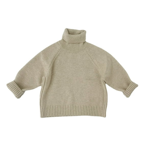 Children Turtleneck Sweater Knitted Pullover Sweater Winter Warm Slip Over Outfit Long Sleeves Hoodies for Kids Age 1-6T