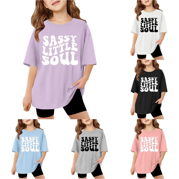 Children Tween Girls Short Sleeve T Shirts Tween Summer Oversized Tops Casual Crewneck Basic Tees Junior Girls Tops 13-14 Years