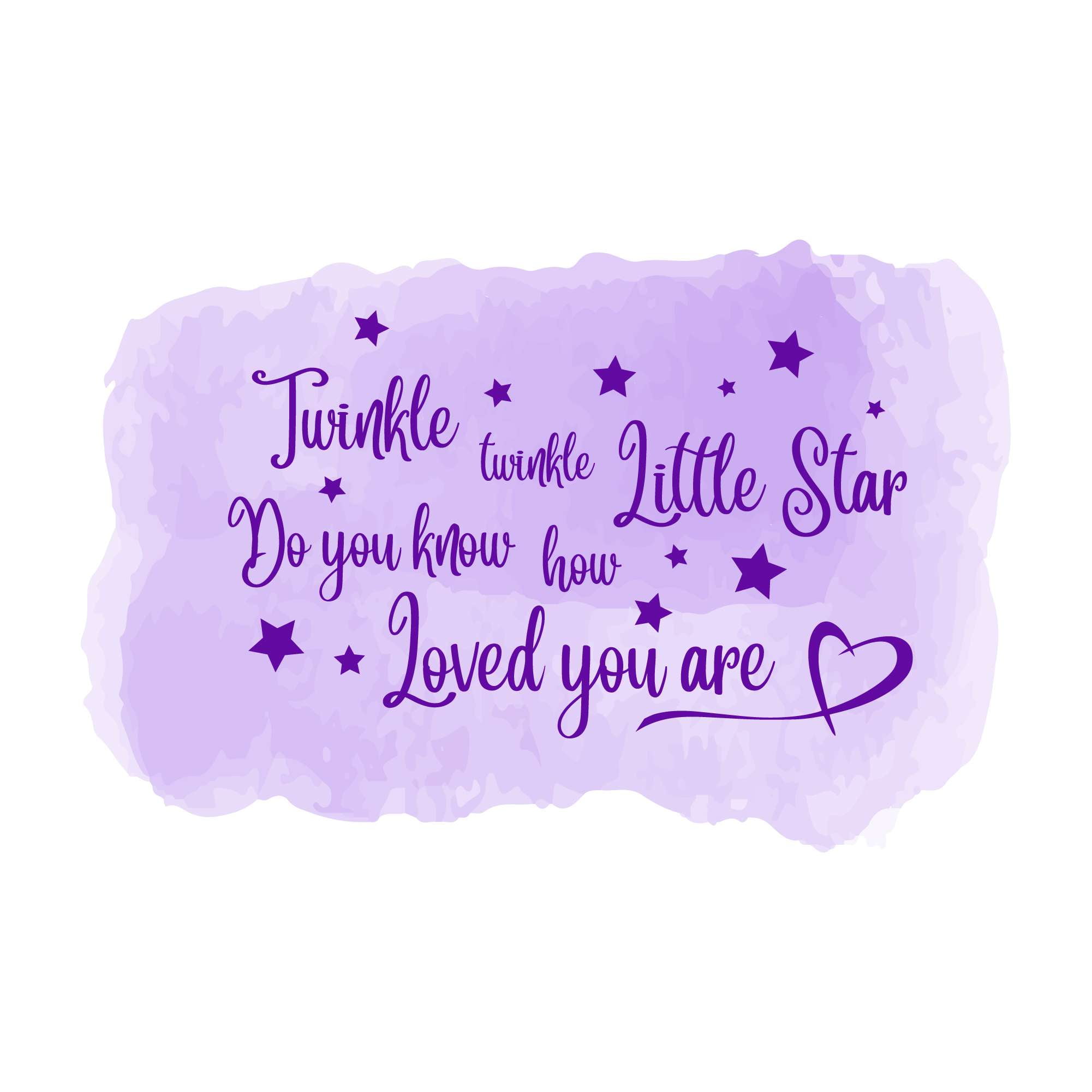 Sticker Mural Twinkle Little Star - Texte "do You Know How Loved You Are ?" En Argenté - Dimensions 90x29 Cm