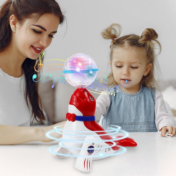 Children Universal Rotating Light Projection Toys,Musical Dancing Spinning Top Toys,LED Light Flashing Toys,Sensory Stimulating Interactive Toys,Hand Eye Coordination Development Toys