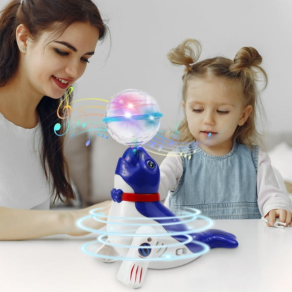 Children Universal Rotating Light Projection Toys,Musical Dancing Spinning Top Toys,LED Light Flashing Toys,Sensory Stimulating Interactive Toys,Hand Eye Coordination Development Toys