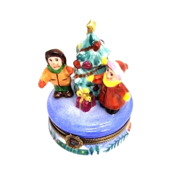 Christmas Joy for Children Limoges Box Porcelain Figurine