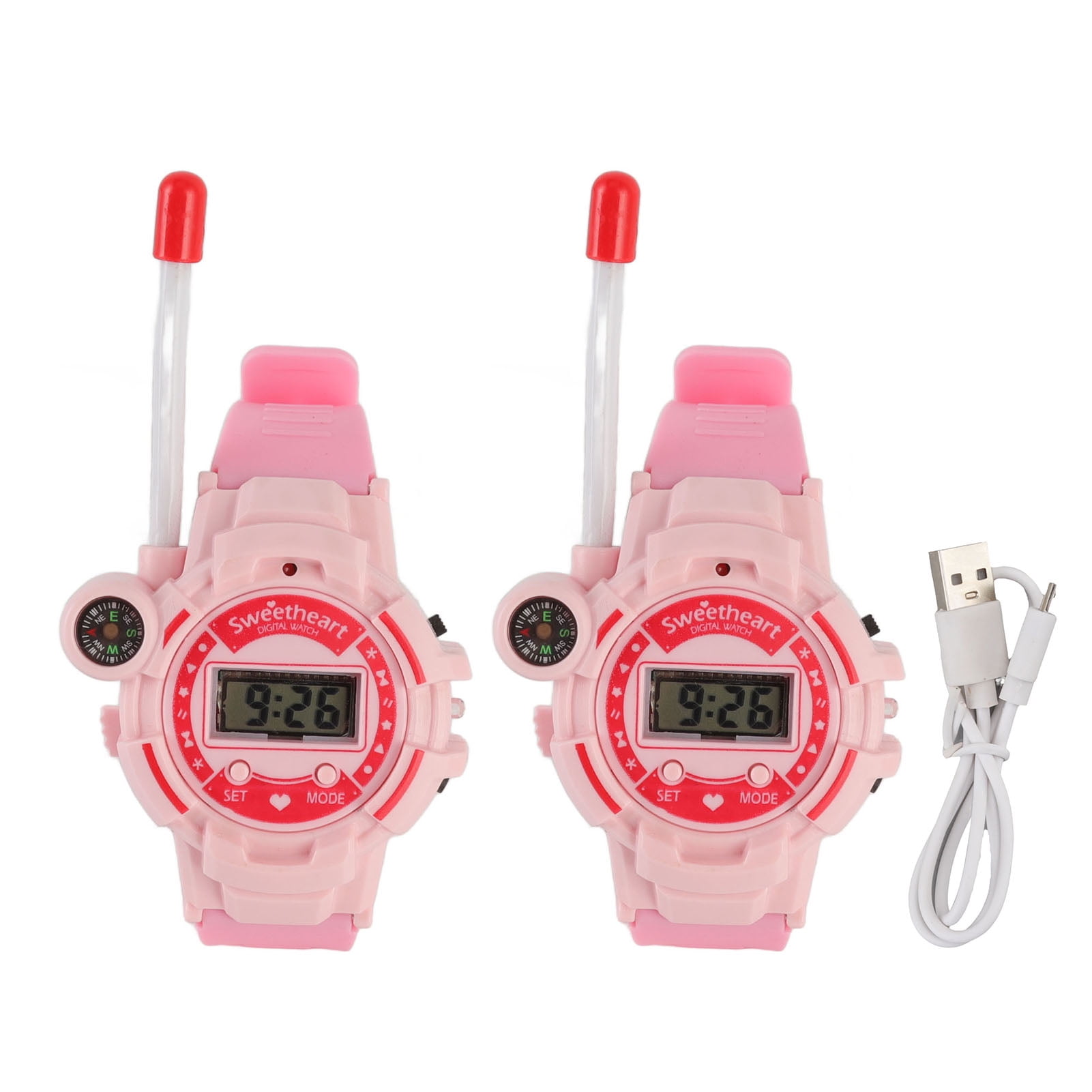 Children Walkie Talkies Watch LCD Screen Noise Reduction Telescopic ...