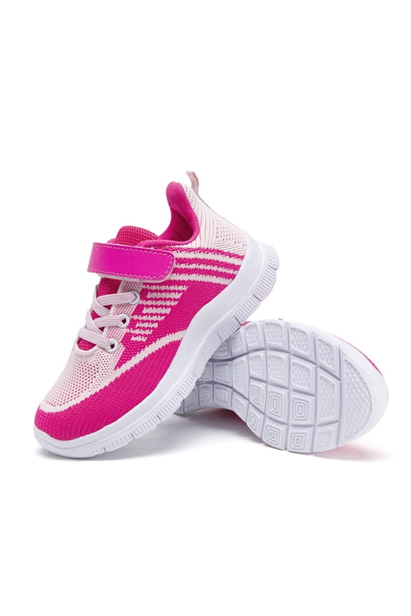 Children Walking Shoes Wide Toe Box Slip on with Arch Support Wide Width Comfortable All Season Wear Cushion Tennis Gym Sneakers Hot Pink Size 13.5 Little Kid