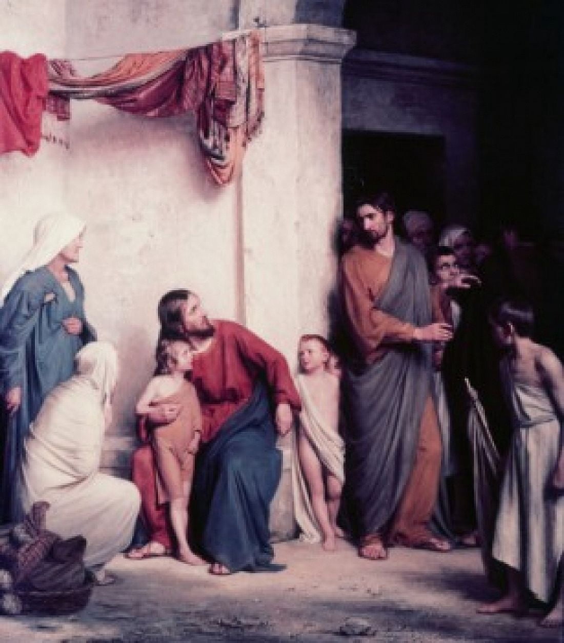 The Children Welcomed Carl Heinrich Bloch (1834-1890 Danish) National History Museum Frederiksborg Castle Church Denmark Canvas Art - Carl Heinrich Bloch (18 x 24)