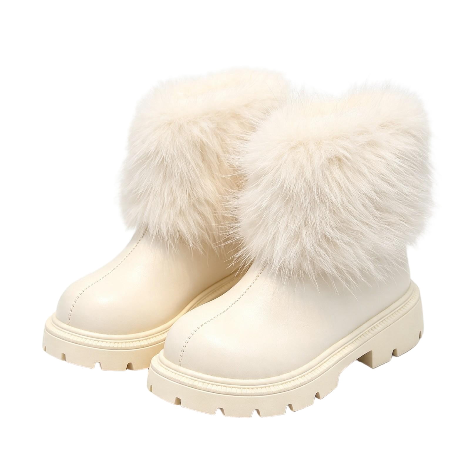 Calif Snow Children Winter Boots Furry Cuff Warm Faux Snow Shoes For Cold Weather ...