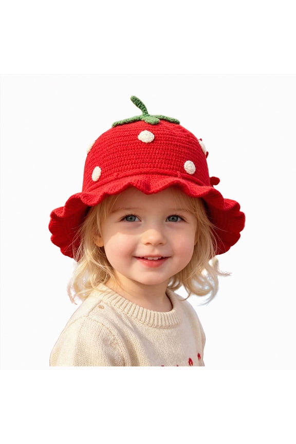 Children Winter Hats Baby Girls Knitted Hat Crochet Knitted Winter Hat Breathable Warm Hat Kids Knitted Beanie for Baby Boys,1-4 Years,A57-Red