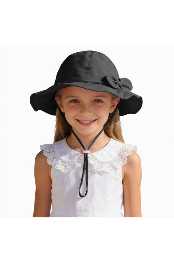 Children Winter Hats Outdoor Kids Sun Hat Bucket Hat Lightweight Adjustable Fishing Hat For Girls And Boys Ski Hat,2-5 Years,A12-Black