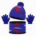 thumbnail image 1 of Children Winter Hats Winter Hat Scarf & Gloves Set Knit Hat 2 8 Year Olds Kids Knitted Beanie for Baby Boys,2-8 Years,A93-Blue, 1 of 9