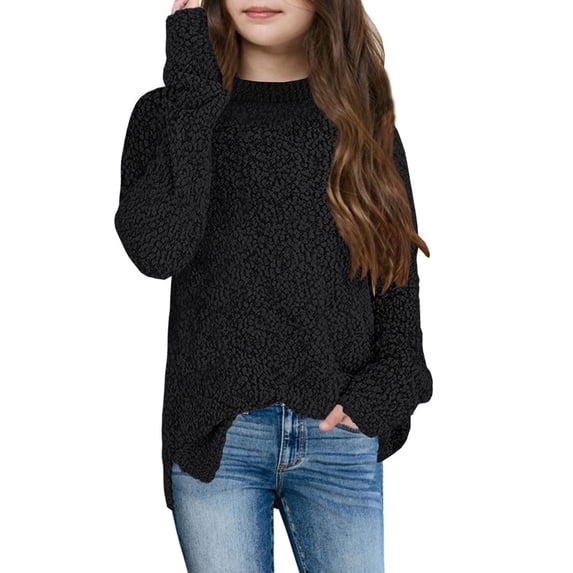 Children Winter Solid Color Sweater Knit Pullover