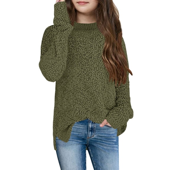 Children Winter Solid Color Sweater Knit Pullover