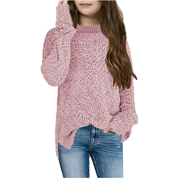 Children Winter Solid Color Sweater Knit Pullover