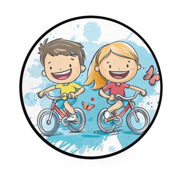 Children by Bike Memory Foam Bath Mat 36" Absorbent Rug with Non Slip Base and 4 Bonus Pads