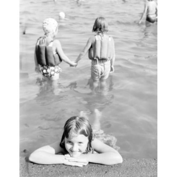 Children in Swimming Pool Poster Print - 18 x 24 in.