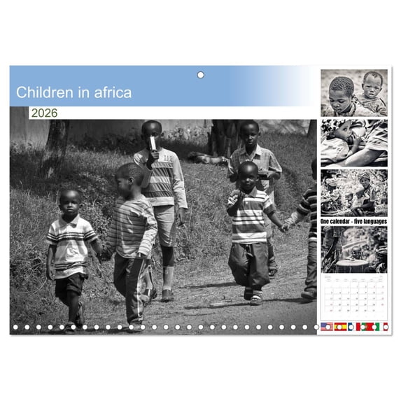 Children in africa (Monthly Wall Calendar 2026 16.5 x 23.4 (open)), CALVENDO 14 Month Calendar
