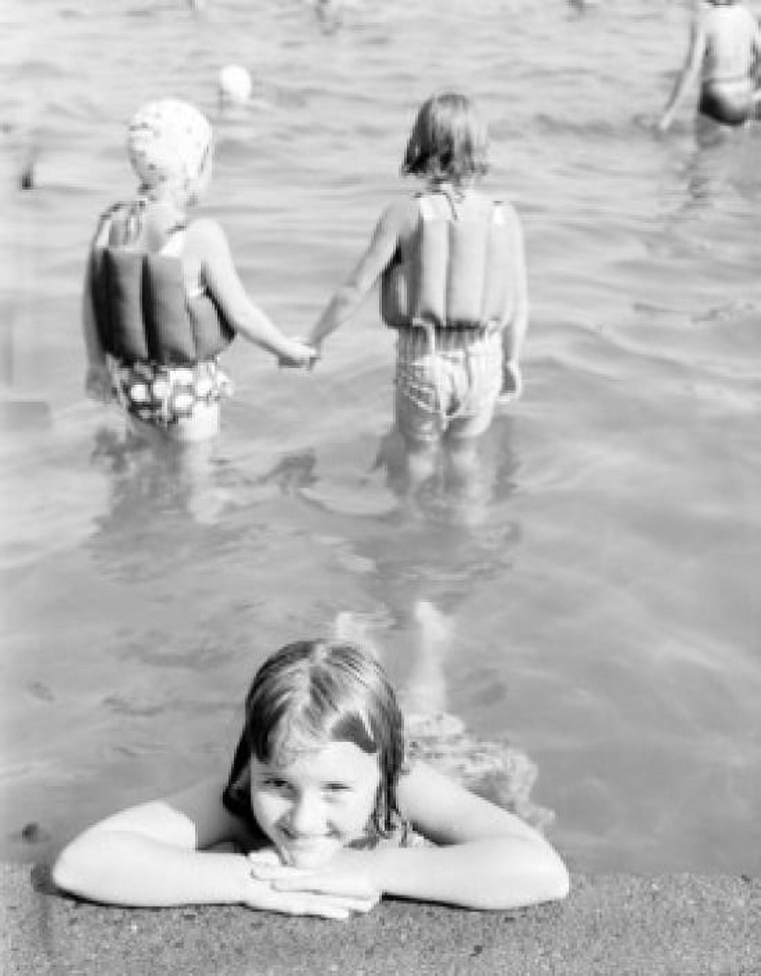 Children in swimming pool Canvas Art - (24 x 36)