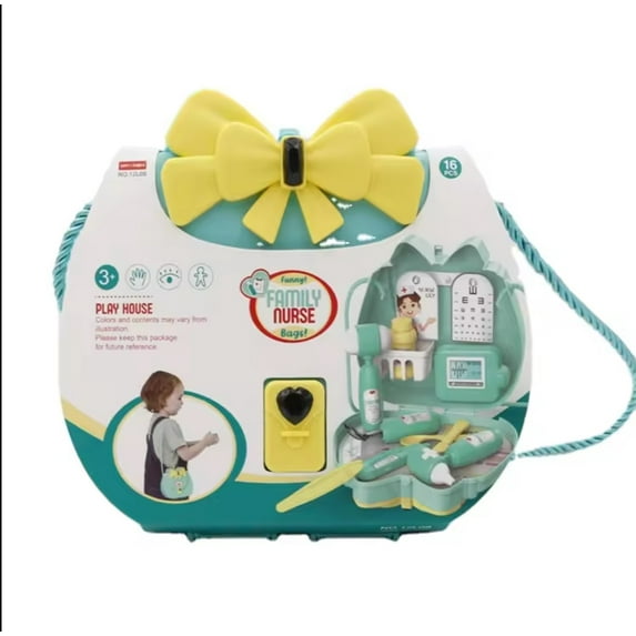 Children kids playset toys shoulder sling bag toys set - Family Nurse play role Playset toys set